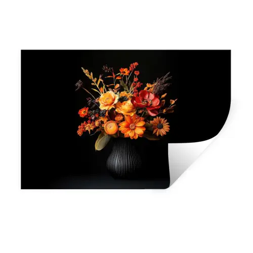 Herfst - Boeket - Oranje Muursticker klein -3d