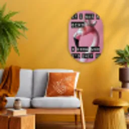 Flamingo - Roze - Vogel - Decoratie Wandcirkel Ovaal Forex klein -sfeer4