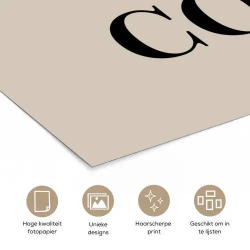 Beige - Winter - Quote - Cozy poster papier klein -closeup_NL