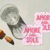Amore vita sole - Roze - Hartjes onderzetter kurk middel -sfeer4