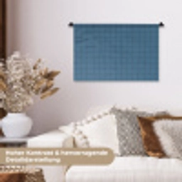 Ruiten - Geometrisch - Blauw Wandkleed katoen klein 269 -tsfeer1_DE