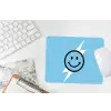 Smiley - Blauw - Bliksem muismat rubber klein -witbureau