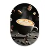 Cappuccino - Kop - Bonen - Bruin Wandcirkel Ovaal Forex klein -3d