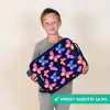 Kleurrijke vlinders in roze en blauw Kinderkoffer - Zwart klein -sfeer4_NL