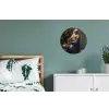 Melkmeisje - Kunst - Panterprint - Vermeer - Schilderij - Oude meesters Wandcirkel aluminium klein -slaapkamer