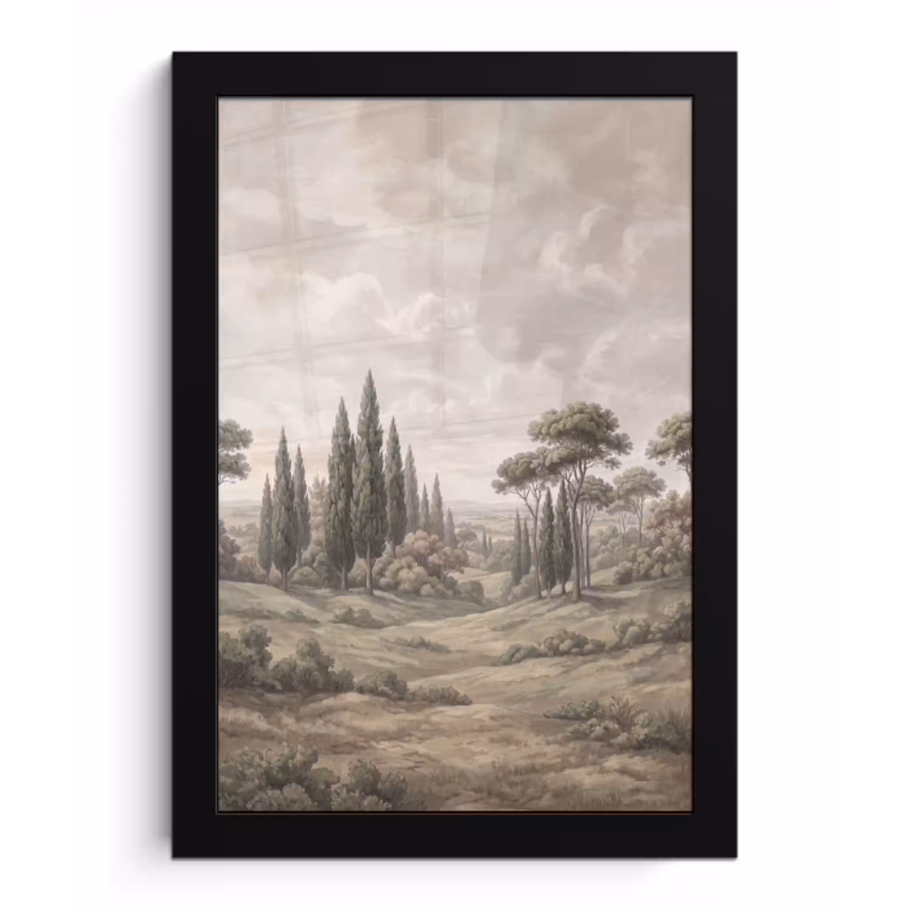 Vallei - Bos - Natuur - Groen fotolijst zwart zonder passe partout klein -3d