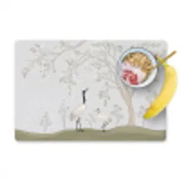Minimalistisch - Kraanvogels - Blauw Placemat vinyl groot -zzzproduct_Kitchenyeah-website