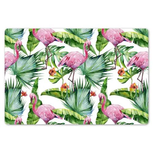 Flamingo - Bloemen - Bladeren - Jungle - Tropical Placemat vinyl groot -zzsfeer1_Kitchenyeah-website