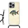 Gestreept - Donkerblauw - Rugvin - Vis Hoesje iPhone 16 Pro Max met koord klein -3d