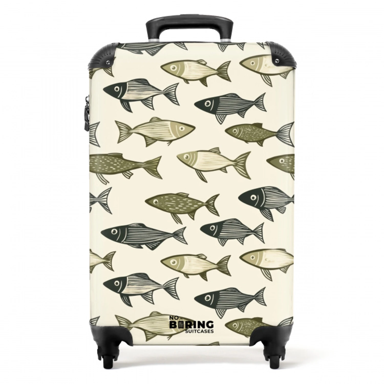 Vissen - Klassiek - Groen NBS - Handbagage koffer - Volwassenen Unisex middel -productfoto_recht