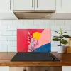 Bladeren - Zon - Abstracte vormen keuken achterwand spatscherm klein -sfeer2