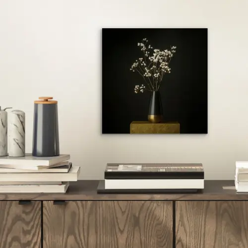 Bloembollen - Wit - Vaas - Minimalistisch aluminium wit klein -sfeer1