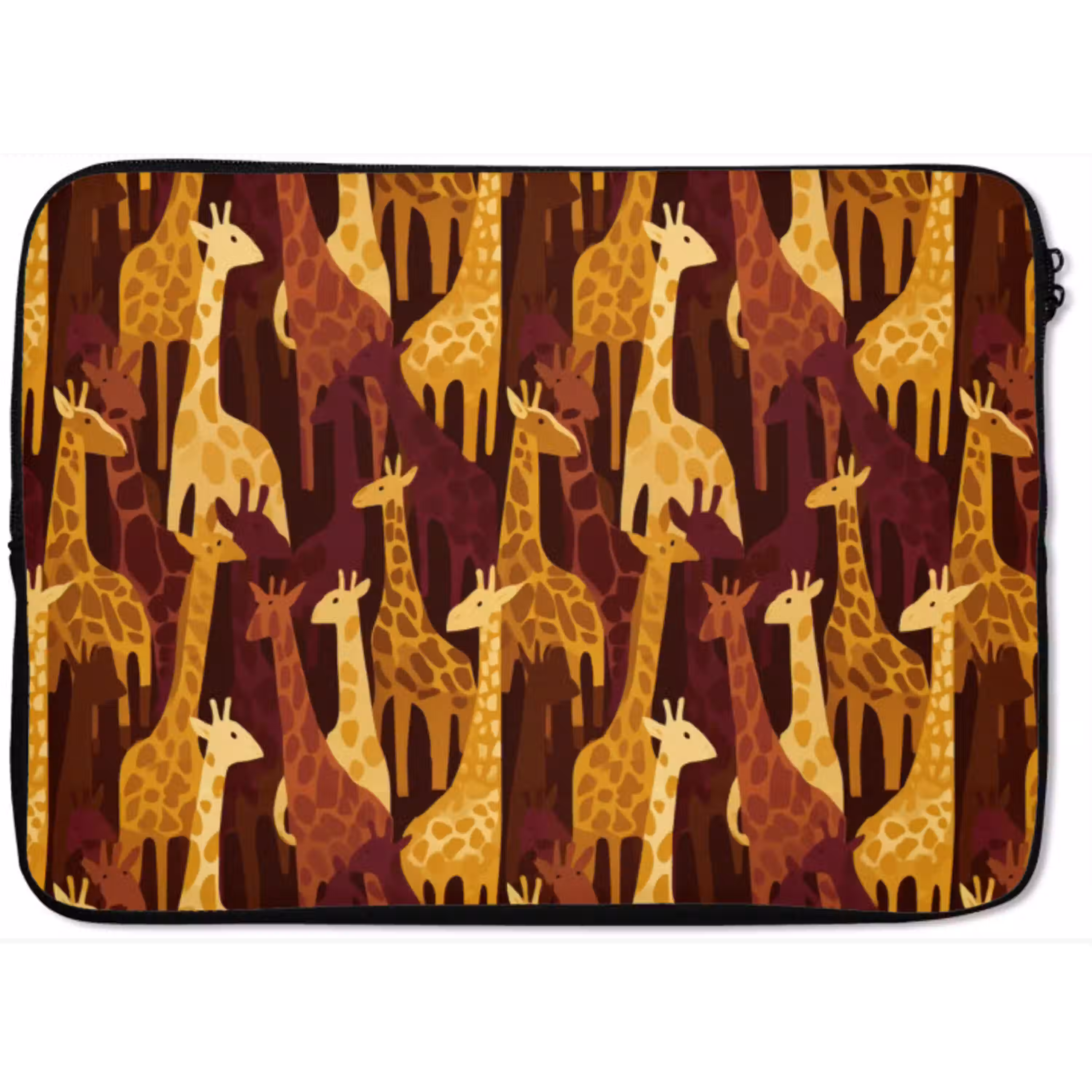 Bruin - Giraffen - Safari - Patroon laptophoes neopreen klein 279 -zkaufland3dotto