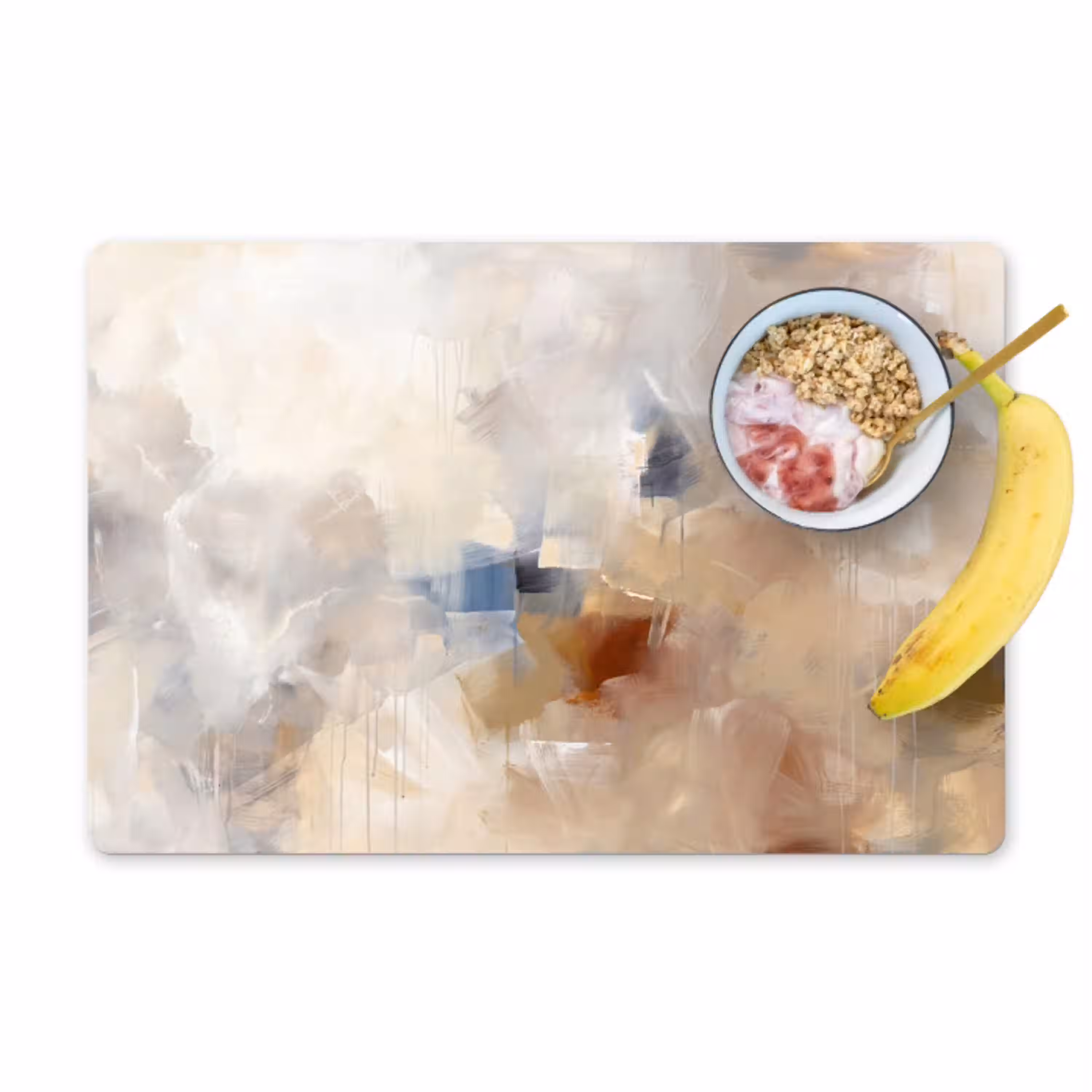 Abstract - Borstelstreken - Modern - Beige - Kunst Placemat vinyl groot -zzzproduct_Kitchenyeah-website