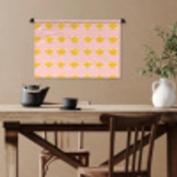 Katten - Patroon - Roze Wandkleed katoen klein 269 -sfeer6