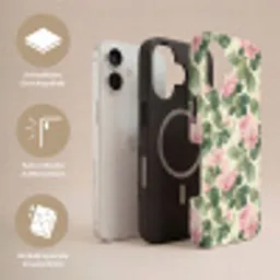 Rozen - Botanisch - Roze Toughcase MagSafe Apple iPhone 17 klein 1017 -USP_Lagen_DE
