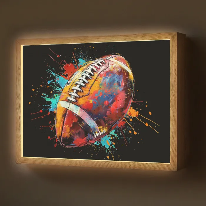 Graffiti - Sport - Rugby - American Football Light Box met batterij (Wandlamp) middel -z3d_website