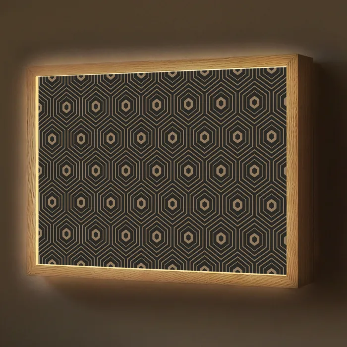 Goud - Illusie - Patroon Light Box met batterij (Wandlamp) middel 907 -z3d_website