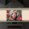 Vrouw - Kauwgom - Graffiti - Neonkleuren keuken achterwand spatscherm klein -sfeer1