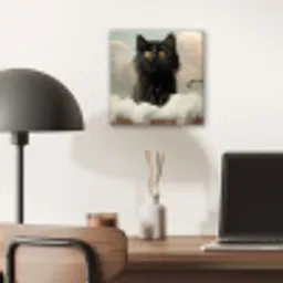 Kat - Bad - Zwart - Dieren - Schuim aluminium wit klein -sfeer5