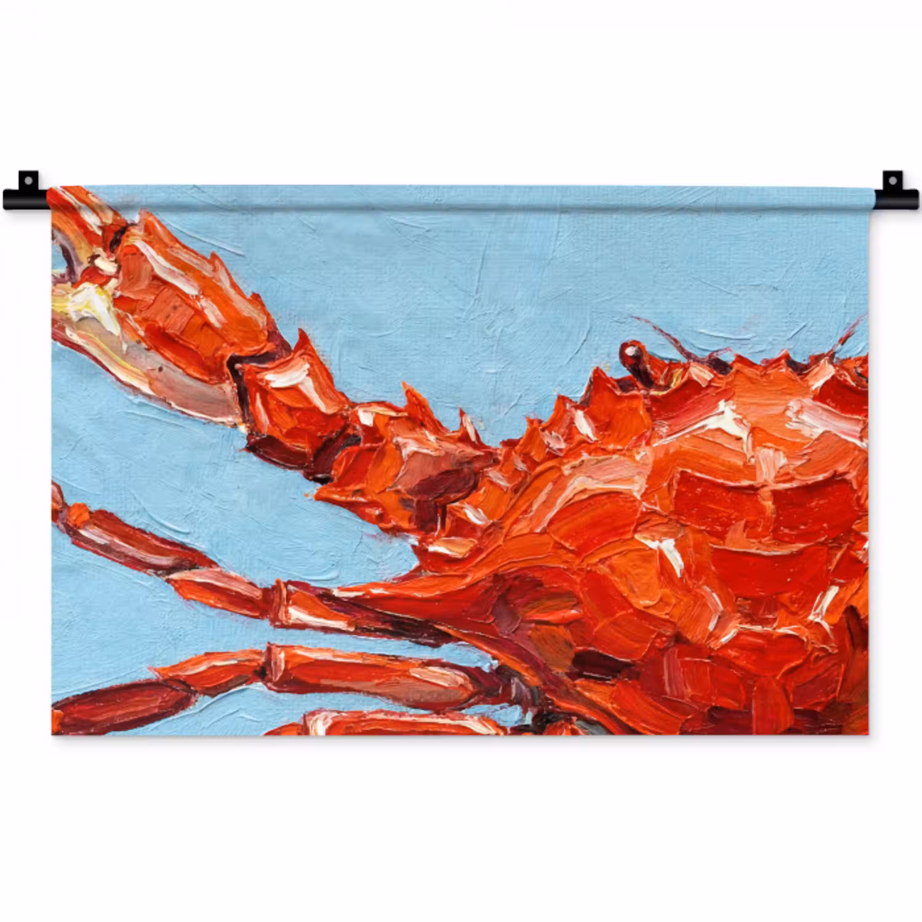 Krab - Zee - Dieren - Abstract - Rood Wandkleed katoen klein -zz3d