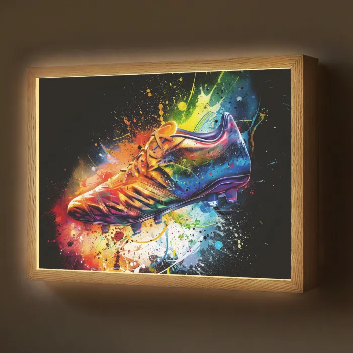 Graffiti - Sport - Voetbal - Schoen - Verf Light Box met batterij (Wandlamp) middel -z3d_website