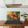 Bloemenveld - Zonnestralen - Oranje keuken achterwand spatscherm klein -sfeer2