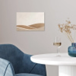 Abstract - Golven - Modern - Beige poster papier klein -sfeer3