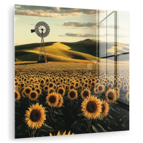 Zonnebloem - Veld - Windmolen plexiglas 5mm klein -zzzproduct_nieuw