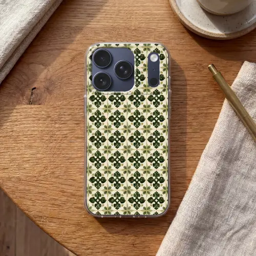 Patroon - Tegel - Groen Telefoonhoesje iPhone 17 Pro klein 878 -sfeer1