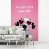 Hartjes - Hond - Valentijn - Roze fotobehang vinyl groot -woonkamer