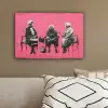 Graffiti - Vintage - Zwart - Street art - Roze - Banksy canvas 2cm klein -sfeer3