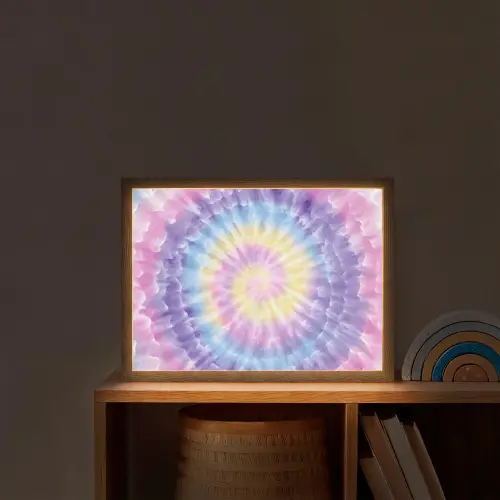 Spiraal - Tie dye - Pasteltinten Light Box met batterij (Wandlamp kind) middel -sfeer1_kind