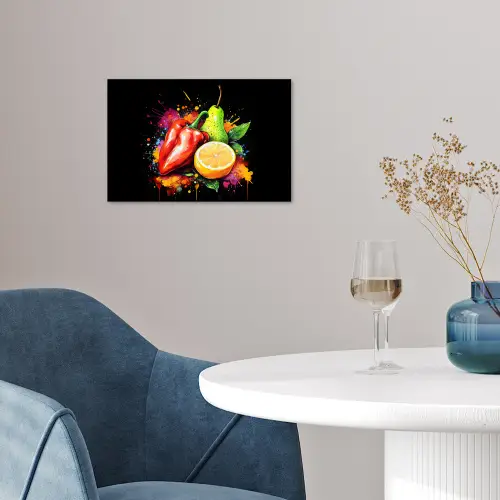 Paprika - Peer - Citroen - Graffiti - Verf - Abstract poster papier klein -sfeer3
