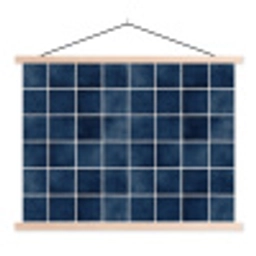 Tegel - Modern - Blauw textielposter latten blank klein 122 -3d