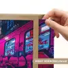 Stad - Neon -  Nacht - Roze - Graffiti Light Box met batterij (Wandlamp) middel -USP_websiteprintNL
