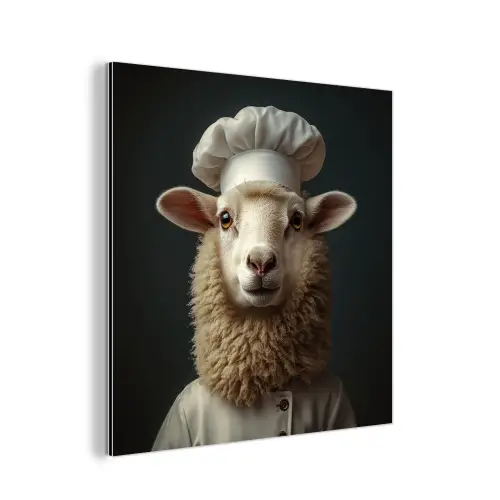 Schaap - Wol - Kok aluminium wit klein -3d