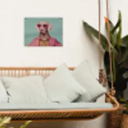 Hond - Overhemd - Bloemen - Bril tuinposter los doek klein -sfeer7