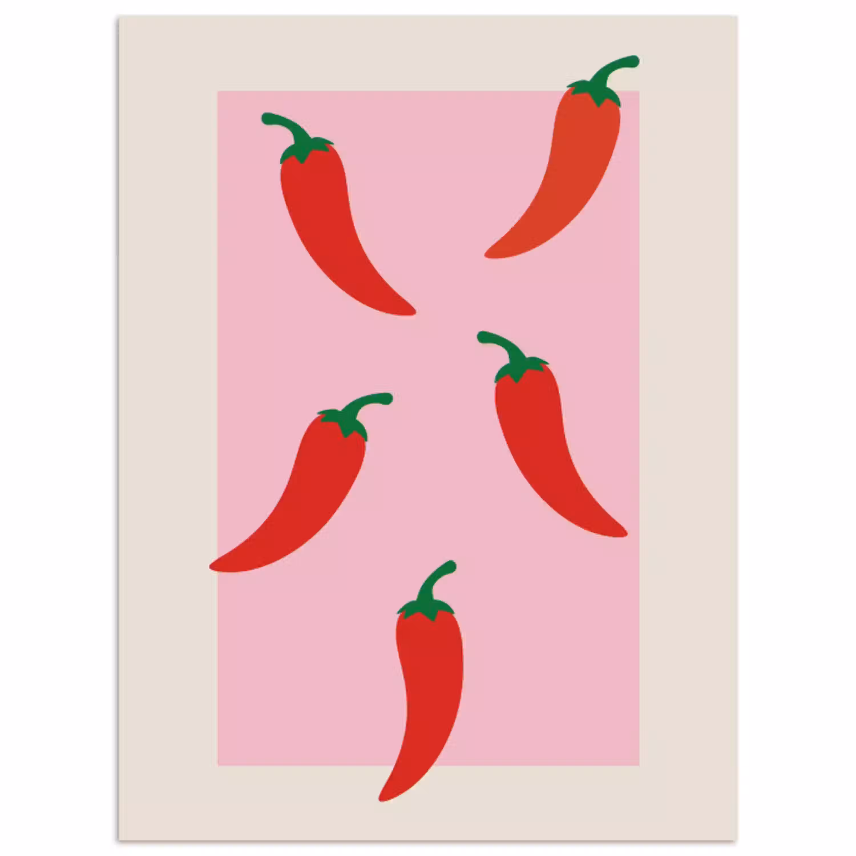 Pepers - Rood - Illustratie poster papier klein -3d