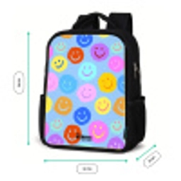 Vrolijk patroon van smileys Rugzak - Zwart middel -productfoto_formaten