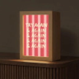 Strepen - Rood - Try again Light Box met kabel (Tafellamp) klein -z3d_website