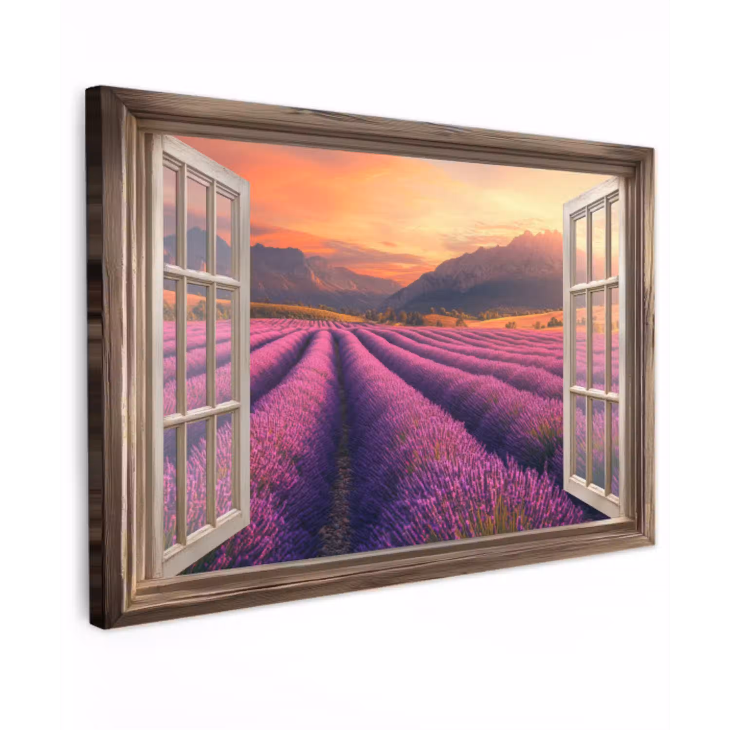 Doorkijk - Lavendel - Landschap - Bloemen - Paars canvas 2cm klein -z3d