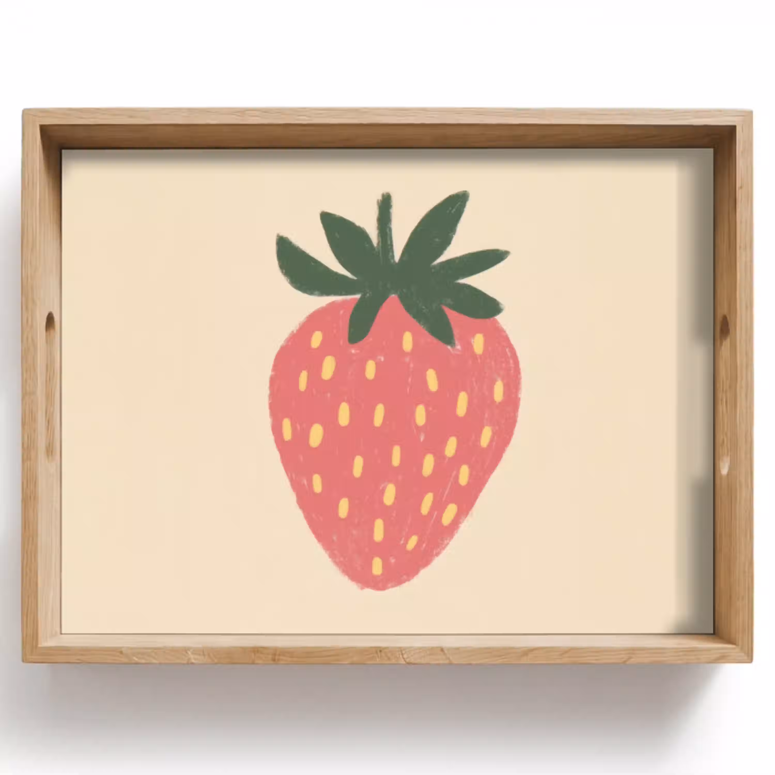 Aardbei - Minimalistisch - Rood - Fruit Dienblad Rechthoek middel -z3d_shopping