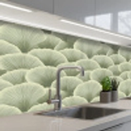 Waaier - Blad - Groen keuken achterwand 2 middel 871 -3d_schuin