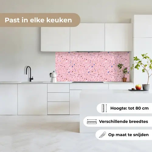 Terrazzo -  Patroon - Kleurrijk - Roze keuken achterwand 2 middel 871 -sfeer4_NL