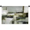 Penseelstreken - Groen - Abstract - Japandi Wandkleed katoen klein -zz3d