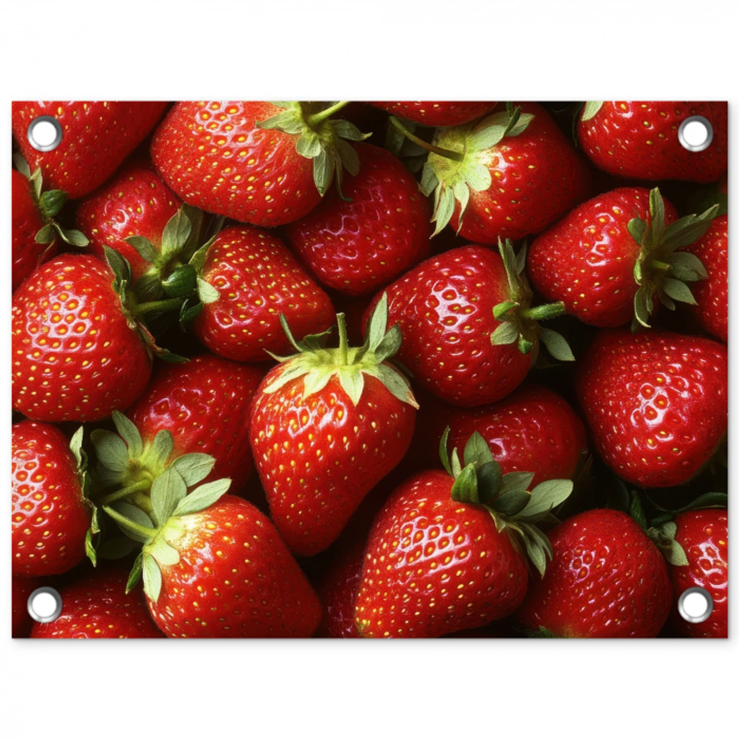Aardbei - Fruit - Rood tuinposter los doek klein -3d