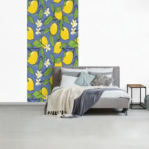 Patroon - Citroen - Illustratie fotobehang vinyl groot 64 -slaapkamer