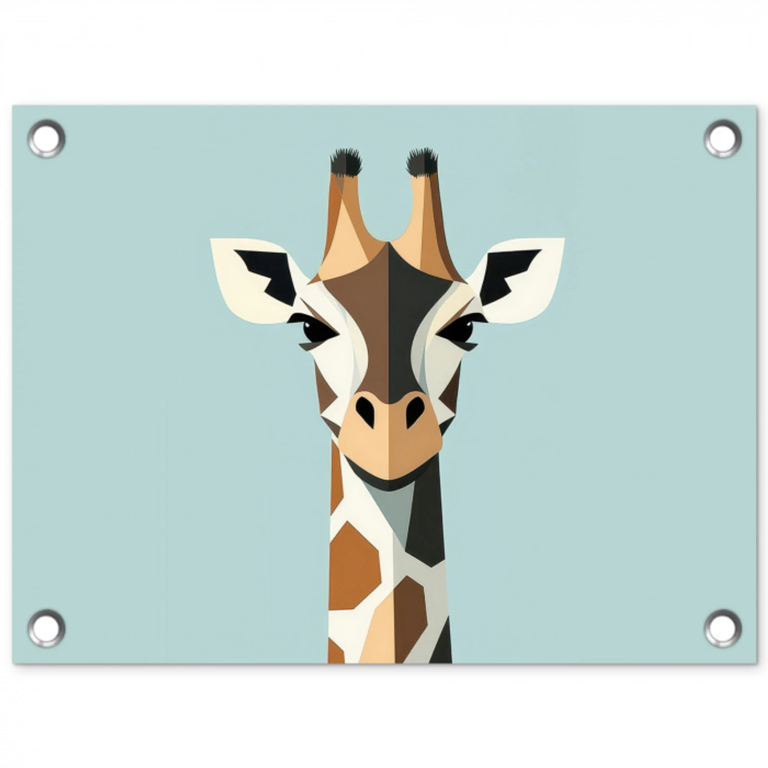 Giraffe - Illustratie - Bruin - Minimalistisch tuinposter los doek klein -3d