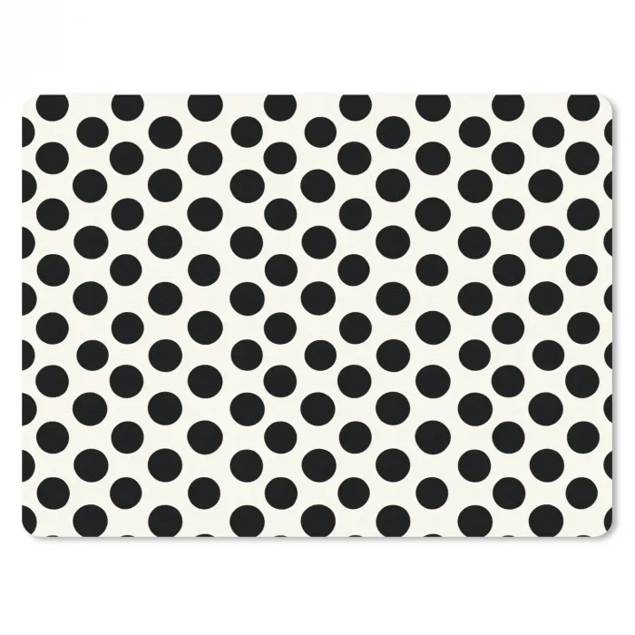 Klassiek - Stippen - Zwart muismat rubber klein 262 -3d